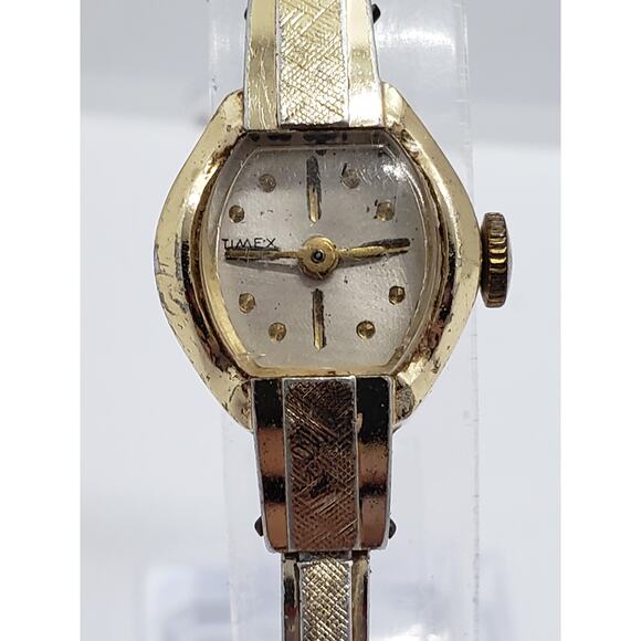 Women\'s Timex dress watch. Bangle style band. Small square face with round edges main image 6